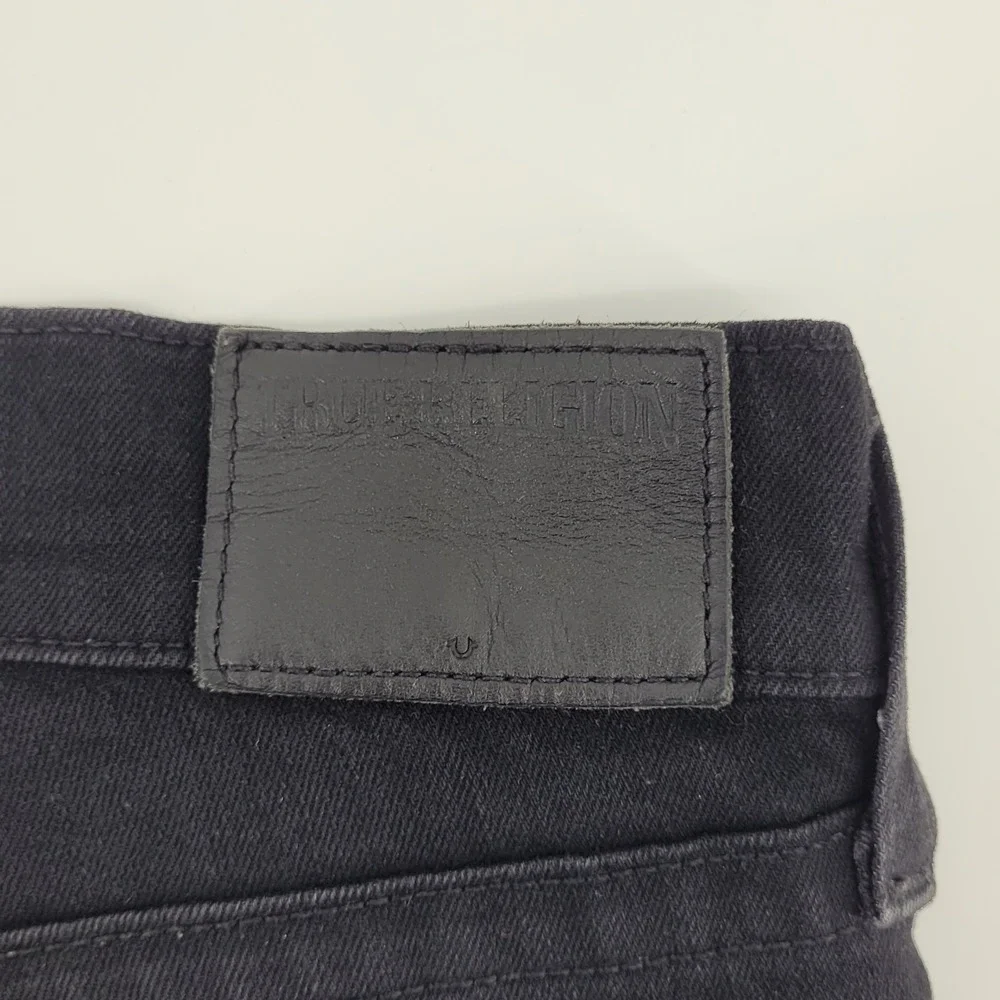True Religion Rocco Classic Slim 32 Black Denim Jeans Mens‎